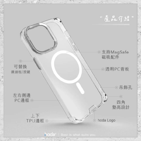 【hoda】MagSafe 羽石輕薄防摔保護殼 iPhone 14 系列 軍規防摔殼 手機殼