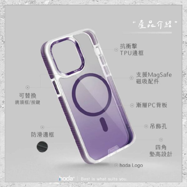 【hoda】MagSafe 彩石軍規防摔保護殼 iPhone 14 系列 軍規防摔殼 磁吸手機殼