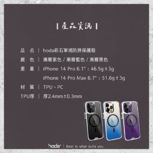 【hoda】MagSafe 彩石軍規防摔保護殼 iPhone 14 系列 軍規防摔殼 磁吸手機殼