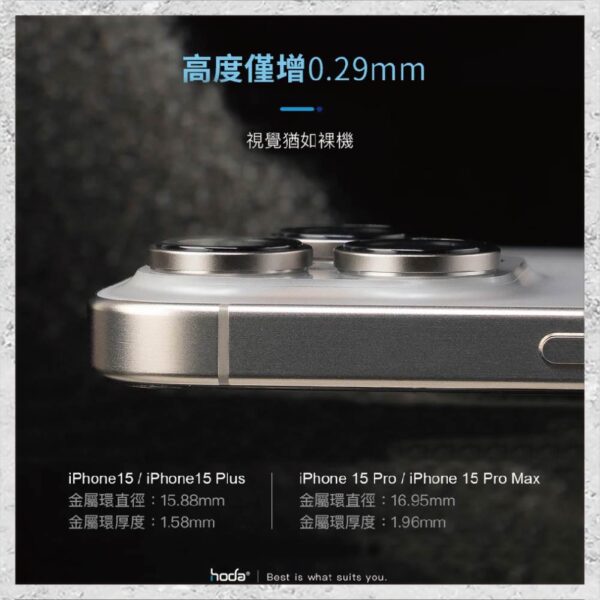 【hoda】藍寶石鏡頭保護貼 iPhone 15 / 15 Plus (原機結構設計款 2顆/組)